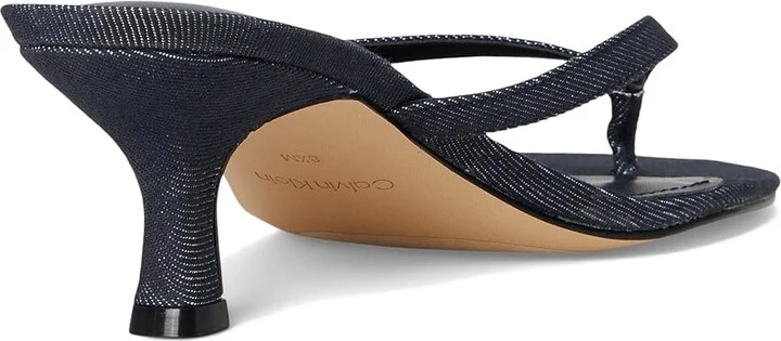 Calvin Klein Opelle Women's Sandals Dark Blue Denim : 7.5 M, Faux Leather - Image 4