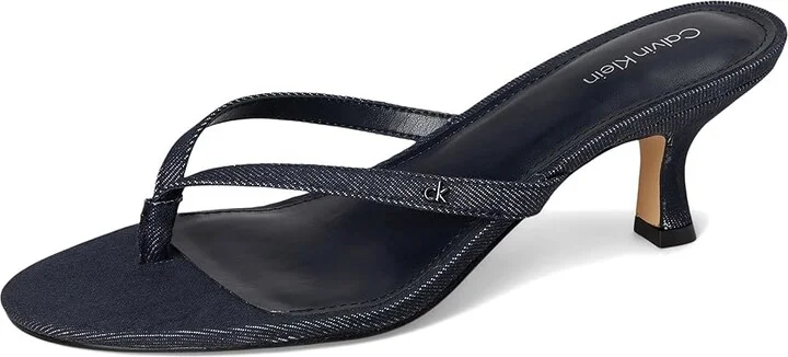 Calvin Klein Opelle Women's Sandals Dark Blue Denim : 7.5 M, Faux Leather - Image 5