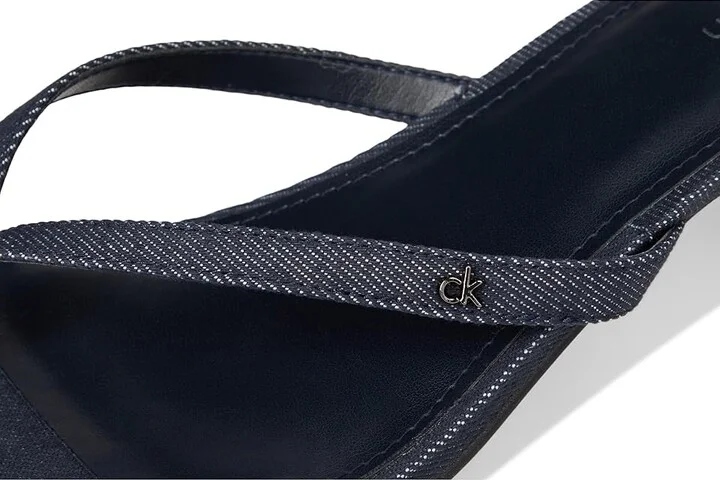 Calvin Klein Opelle Women's Sandals Dark Blue Denim : 7.5 M, Faux Leather - Image 7