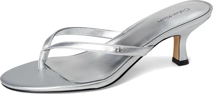 Calvin Klein Opelle Women's Sandals Silver : 6 M, Faux Leather - Image 5