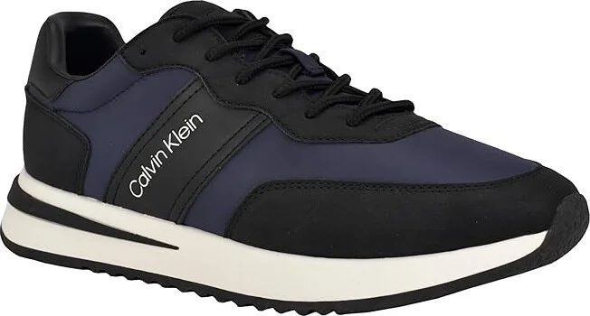 Calvin Klein Paters Men's Lace Up Wing Tip Shoes Black/Navy : 11 M, Synthetic - Image 5