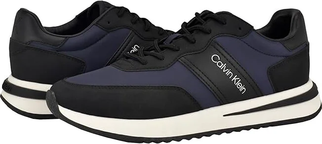 Calvin Klein Paters Men's Lace Up Wing Tip Shoes Black/Navy : 11 M, Synthetic