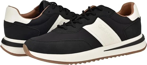 Calvin Klein Paters Men's Lace Up Wing Tip Shoes Black/White : 9 M, Synthetic