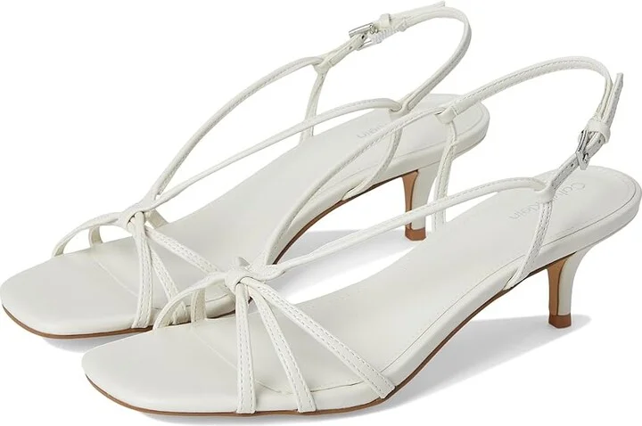 Calvin Klein Poeta Women's Sandals Ivory : 7.5 M, Faux Leather