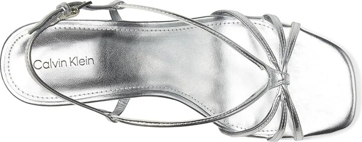 Calvin Klein Poeta Women's Sandals Silver : 6 M, Faux Leather - Image 2