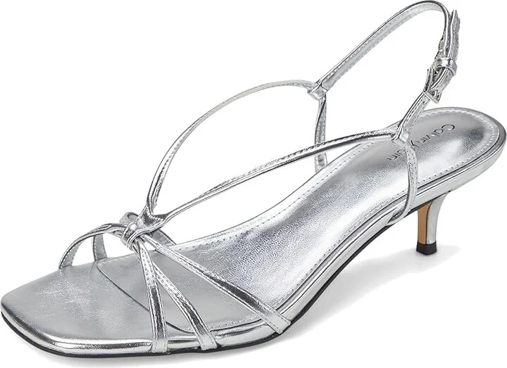 Calvin Klein Poeta Women's Sandals Silver : 6 M, Faux Leather - Image 5