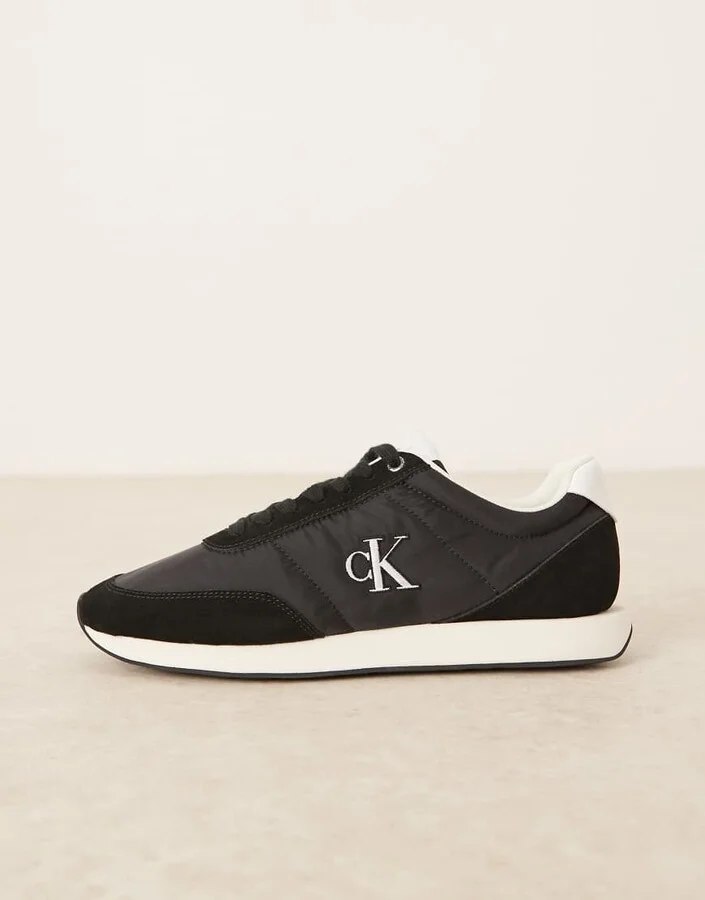 Calvin Klein Retro Runner sneakers in black and white - Image 2