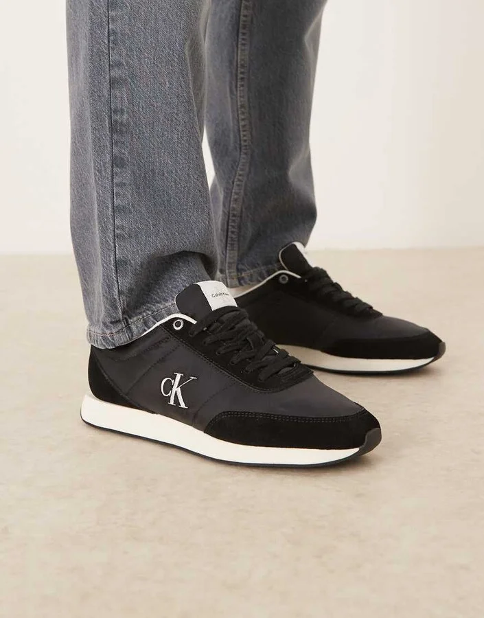 Calvin Klein Retro Runner sneakers in black and white
