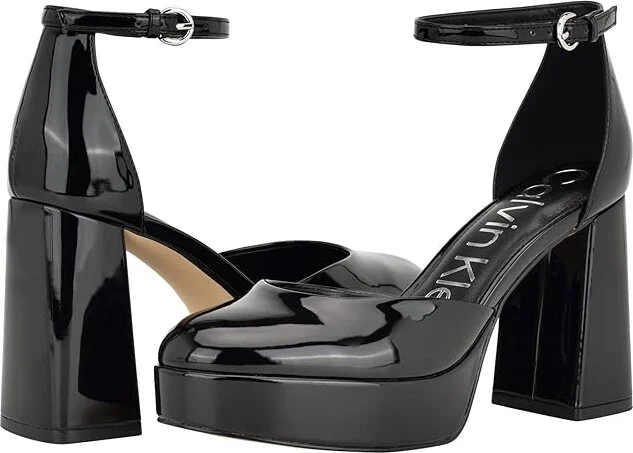Calvin Klein Sabin High Women's Heels Black Patent : 9.5 M, Leather/Suede/Synthetic