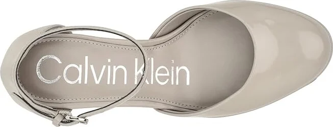 Calvin Klein Sabin High Women's Heels Light Grey Patent : 5.5 M, Leather/Suede/Synthetic - Image 2
