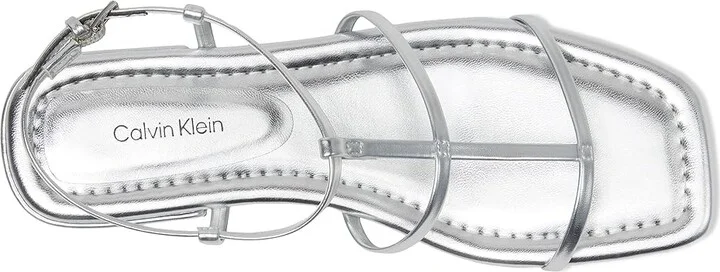 Calvin Klein Sallia Women's Sandals Silver : 6.5 M, Faux Leather - Image 2