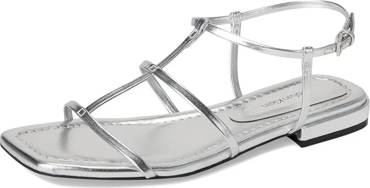 Calvin Klein Sallia Women's Sandals Silver : 6.5 M, Faux Leather - Image 5