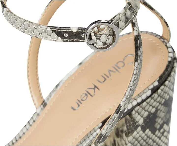 Calvin Klein Sassa Women's Sandals Black Snake : 8.5 M, Leather - Image 7