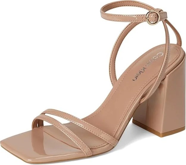 Calvin Klein Sassa Women's Sandals Light Natural Patent : 9.5 M, Leather - Image 5