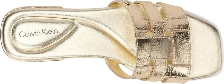 Calvin Klein Tessie Women's Sandals Gold Leather : 9 M - Image 2