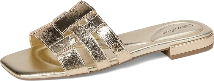Calvin Klein Tessie Women's Sandals Gold Leather : 9 M - Image 5