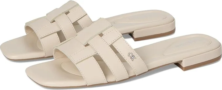 Calvin Klein Tessie Women's Sandals Ivory Leather : 5.5 M