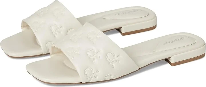 Calvin Klein Traven Women's Sandals Ivory : 9 M, Leather