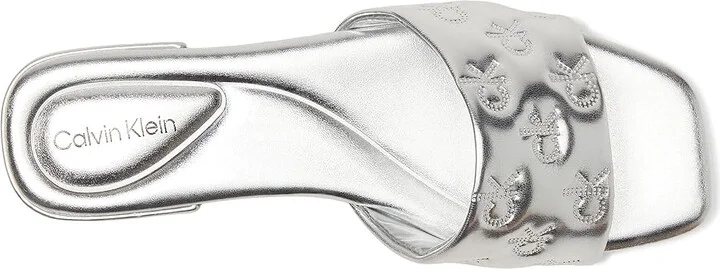 Calvin Klein Traven Women's Sandals Silver Metallic Leather : 7.5 M - Image 2