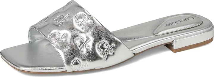 Calvin Klein Traven Women's Sandals Silver Metallic Leather : 7.5 M - Image 5