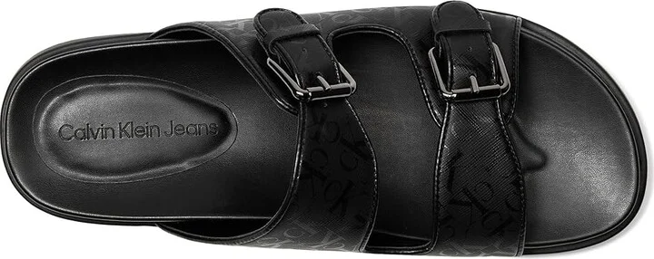 Calvin Klein Vibe Women's Sandals Black Saffiano Logo : 9 M, Synthetic - Image 2