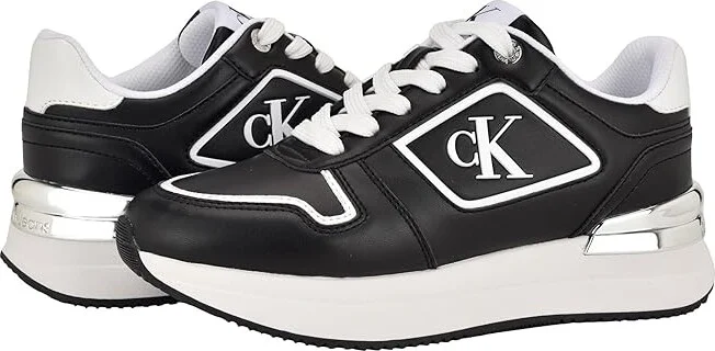 Calvin Klein Vidya Women's Shoes Black/White : 8.5 M, Leather