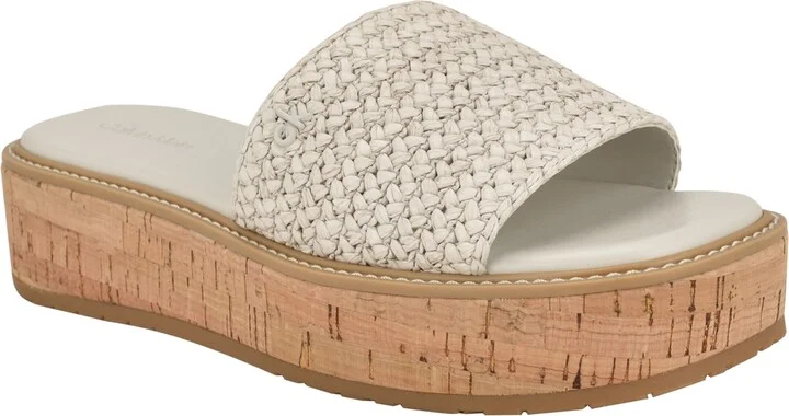 Calvin Klein Women's Arzelia Single Band Platform Slip-On Sandals