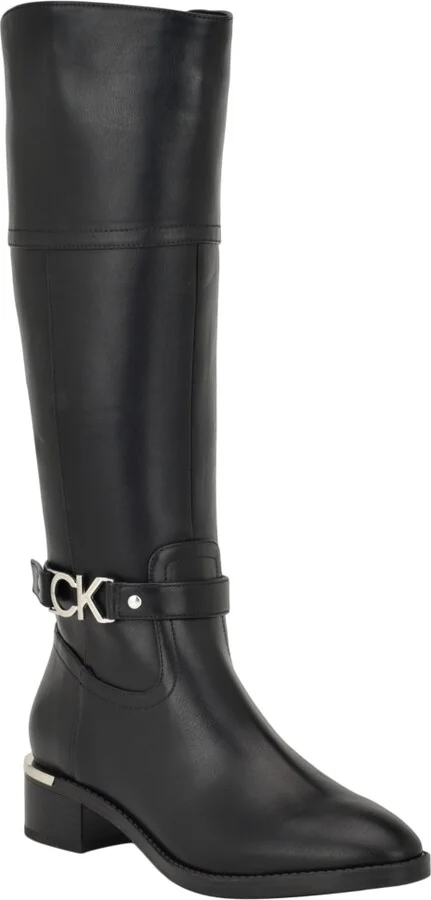Calvin Klein Women's Daphny Knee High Block Heel Boots