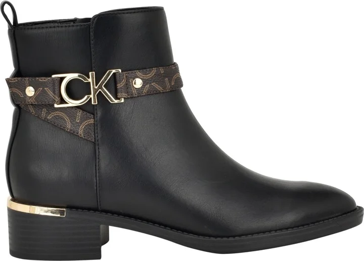Calvin Klein Women's Dhara Logo Strap Block Heel Booties - Image 2