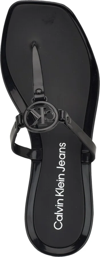Calvin Klein Women's Edhen Logo T-Strap Flat Jelly Sandals - Image 4