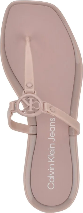 Calvin Klein Women's Edhen Logo T-Strap Flat Jelly Sandals - Image 8
