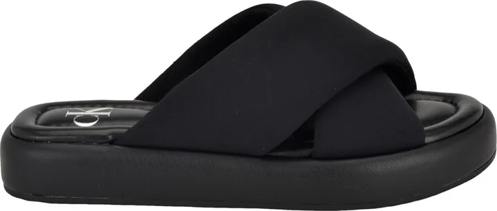 Calvin Klein Women's Evey Criss-Cross Slip-On Sandals - Image 2
