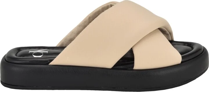 Calvin Klein Women's Evey Criss-Cross Slip-On Sandals - Image 10