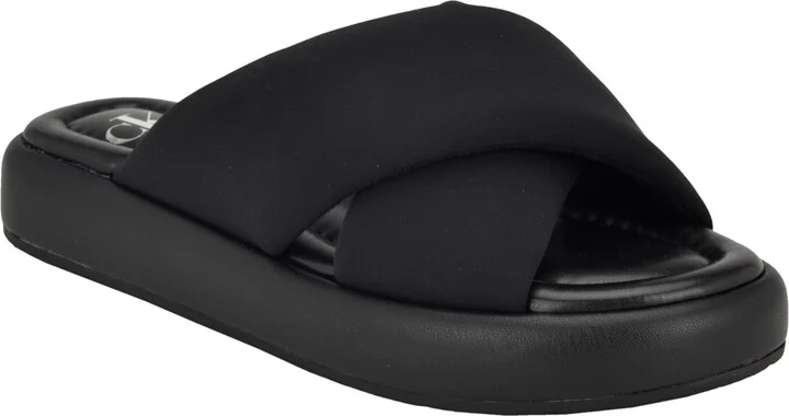 Calvin Klein Women's Evey Criss-Cross Slip-On Sandals
