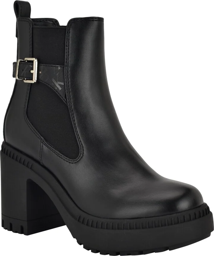 Calvin Klein Women's Fayth Block Heel Lug-Sole Booties - Image 7