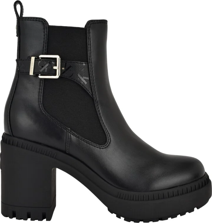 Calvin Klein Women's Fayth Block Heel Lug-Sole Booties - Image 8
