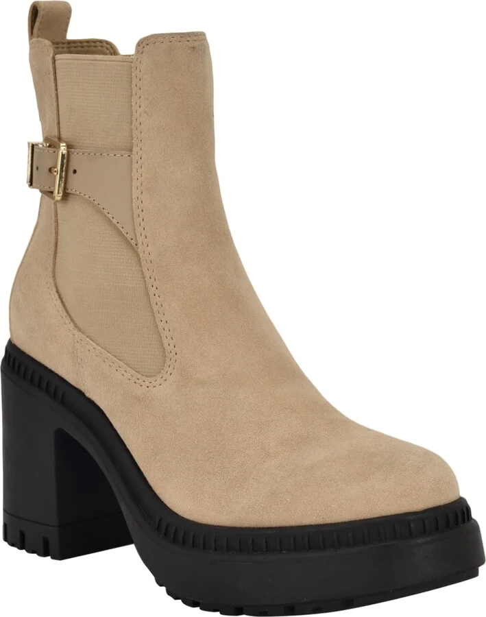 Calvin Klein Women's Fayth Block Heel Lug-Sole Booties