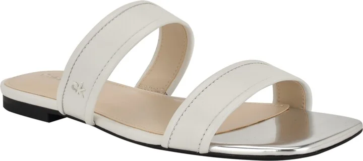 Calvin Klein Women's Felisa Double Band Slip-On Flat Sandals