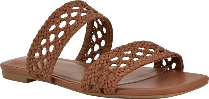 Calvin Klein Women's Florency Woven Slip-On Flat Sandals