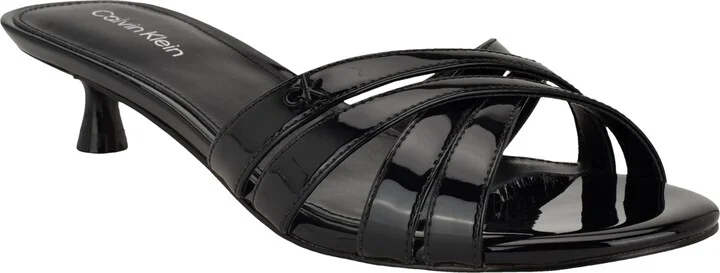 Calvin Klein Women's Gabbie Crisscross Kitten Heel Sandals