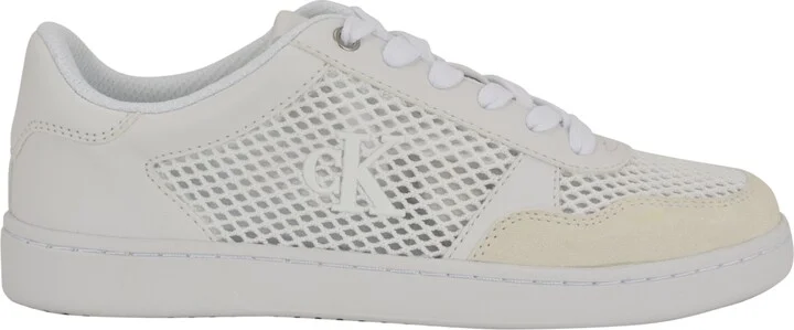 Calvin Klein Women's Heyra Logo Lace-Up Sneakers - Light Gray/White - Image 2