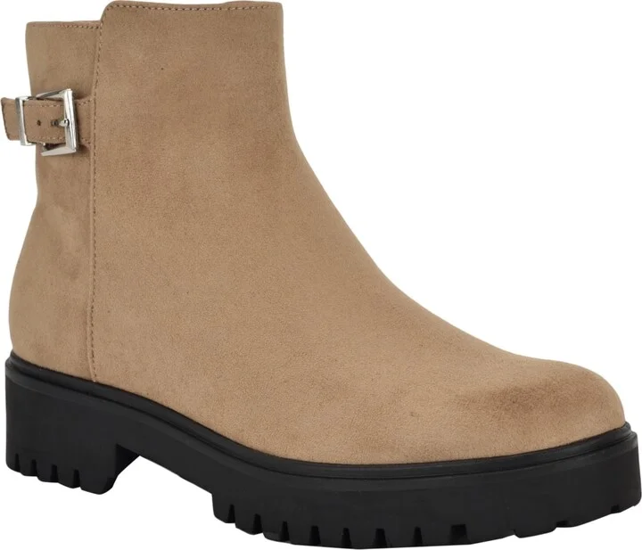 Calvin Klein Women's Kalonie Almond Toe Lug-Sole Casual Booties