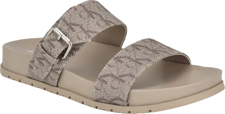 Calvin Klein Women's Landesa Double Band Flat Slip-On Sandals