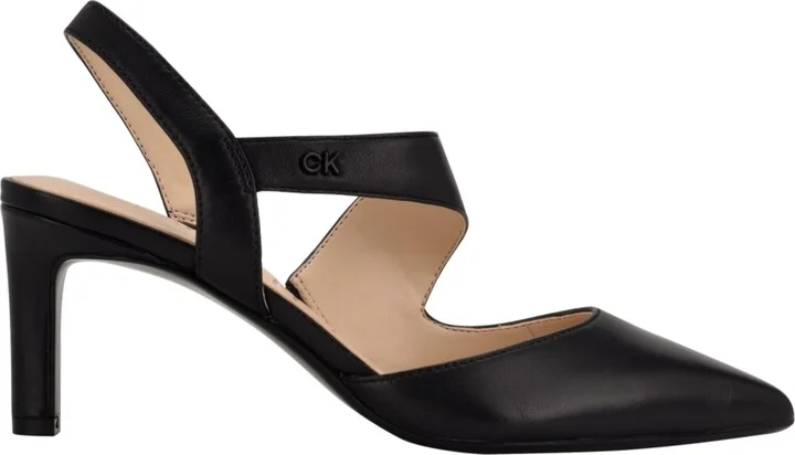 Calvin Klein Women's Larin Pointed Toe Slingback Asymmetrical Strap Pumps - Image 2