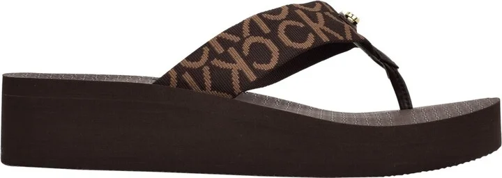 Calvin Klein Women's Meena Logo Platform Flip-Flop Sandals - Image 9