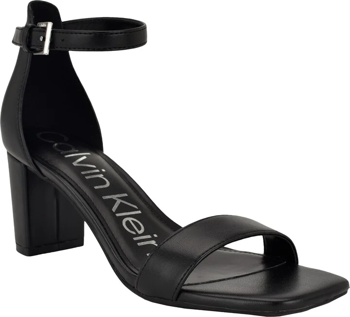 Calvin Klein Women's Nolene Ankle Strap Block Heel Sandals