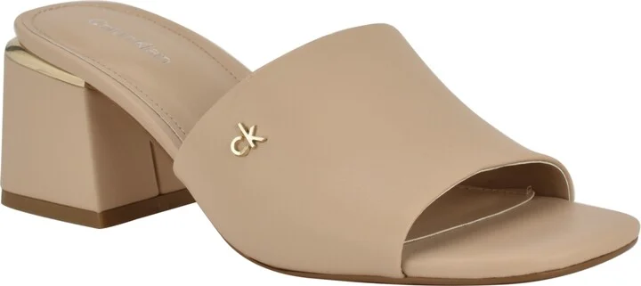 Calvin Klein Women's Rowena Block Heel Slip-On Sandals
