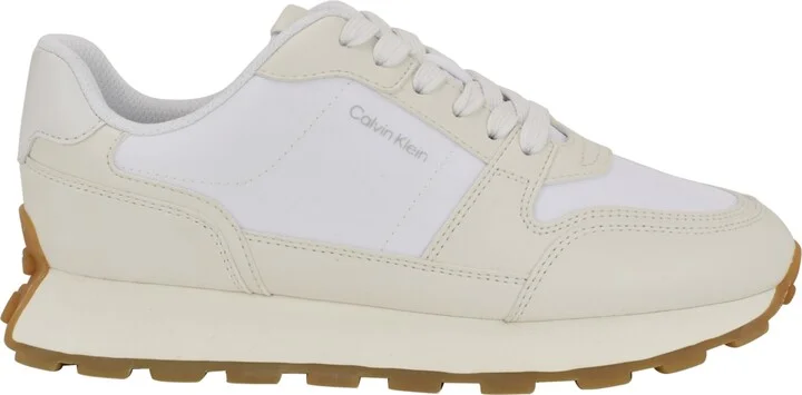 Calvin Klein Women's Tulay Lace-Up Sneakers - White/Beige - Image 2