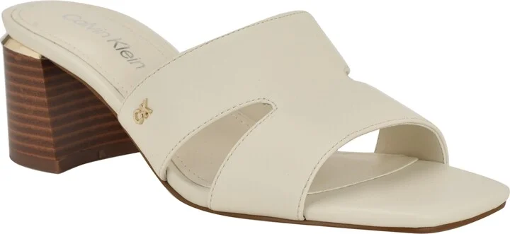 Calvin Klein Women's Valery Logo Block Heel Slide Sandals