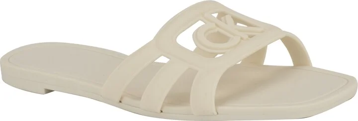 Calvin Klein Women's Yoana Logo Slip-On Jelly Flat Sandals